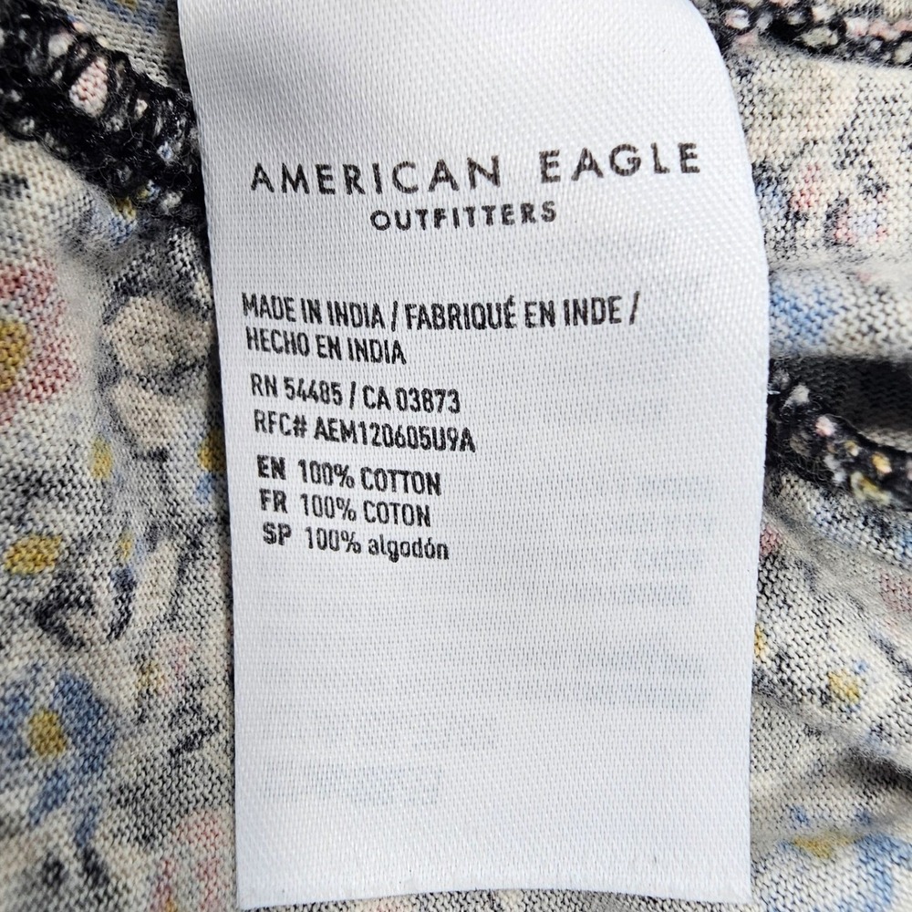 American Eagle Floral Smocked Crop Tank Top‎ M Button Front Cottagecore Boho - Picture 3 of 7